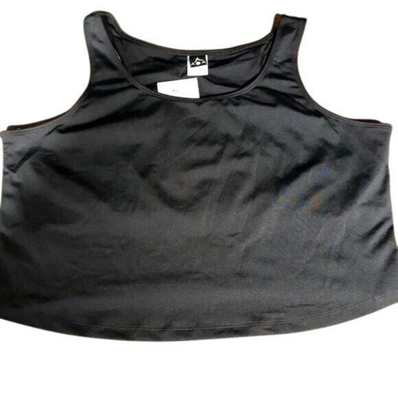 ABA Cami Sport Bra A Big Attitude Bra Wm 4X Black Stripes NWT - Picture 1 of 6